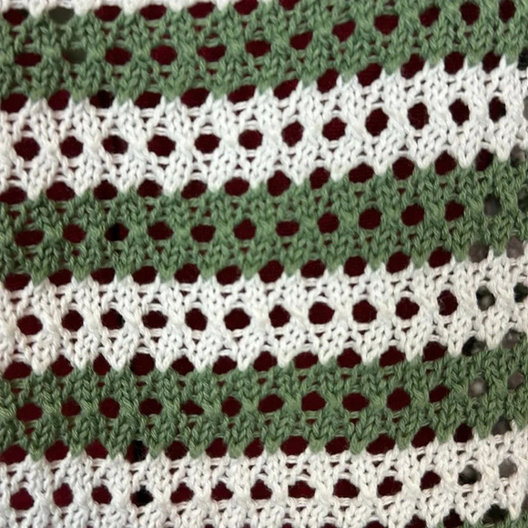 Blue Notes striped, long sleeve cropped, open  knit, top - Picture 4 of 4